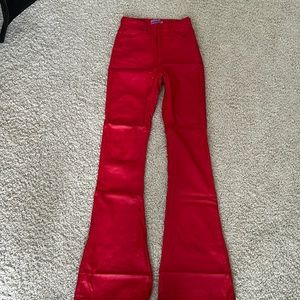 Edikted leather flare pants